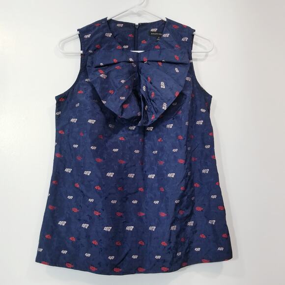 Banana Republic Embroidered Bow Ruffle Blouse - Picture 1 of 8